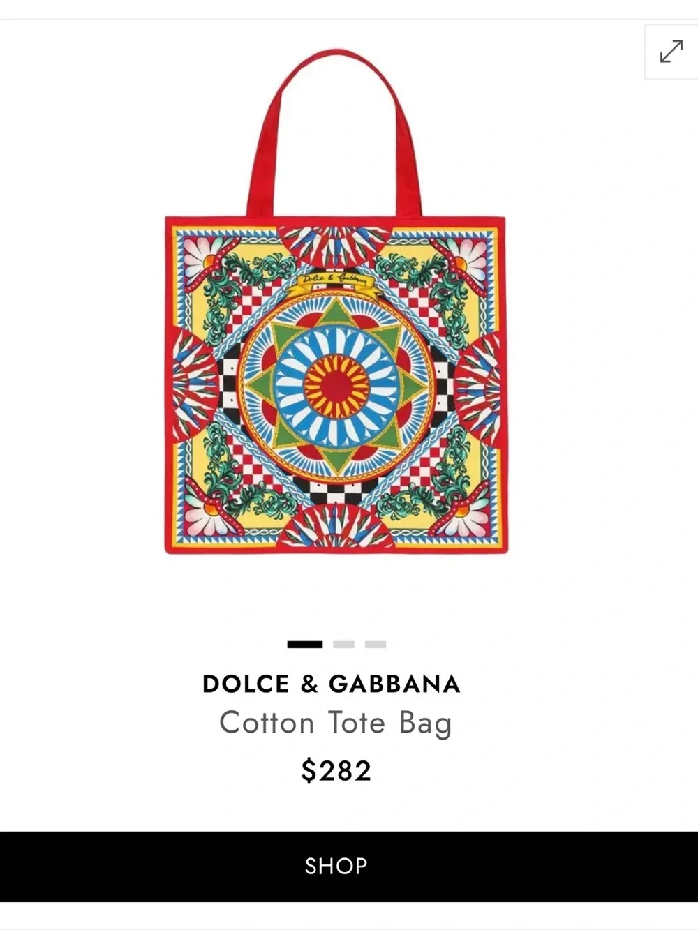 Dolce & Gabbana Red Multi Graphic Cotton Tote. NWOT